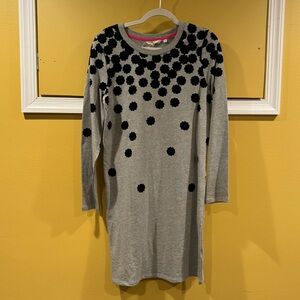 NWT Boden long sleeve sweater dress with black velvet polka dots Size 8